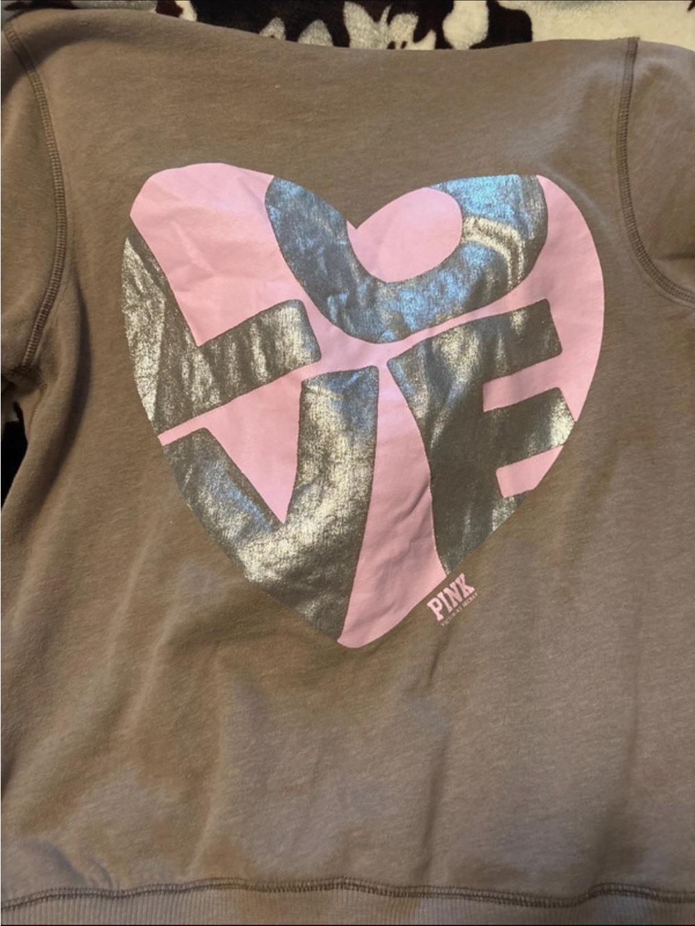 2009 PINK Victoria's Secret Hoodie with Pink & Silver Heart